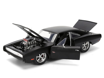 1970 Dodge Charger R/T Matt Black "Fast & Furious" (2009) Movie "Fast & Furious" Series 1/24 Diecast Model Car by Jada