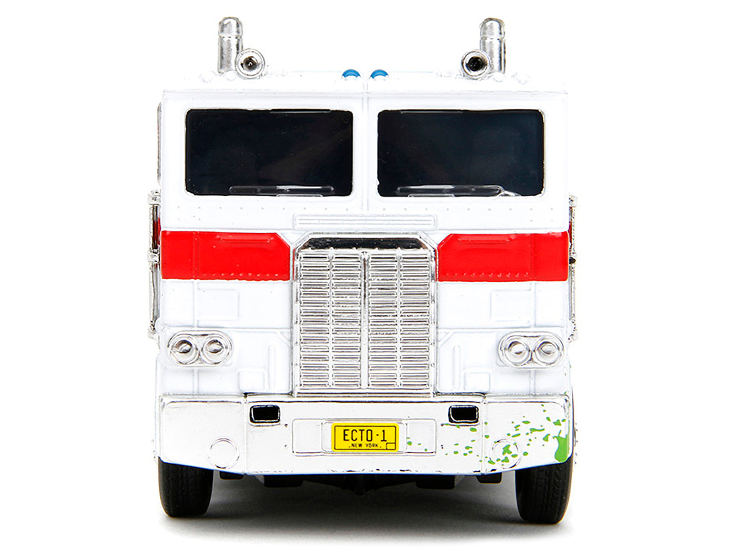 G1 Autobot Optimus Prime Truck White with Robot on Chassis from "Transformers" TV Series - "Ghostbusters" (1984) Movie Crossover "Hollywood Rides" Series Diecast Model by Jada-DiecastModeler.com
