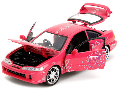 1995 Honda Integra Type R Pink with Graphics "Fast & Furious Remix" Series 1/24 Diecast Model Car by Jada-DiecastModeler.com