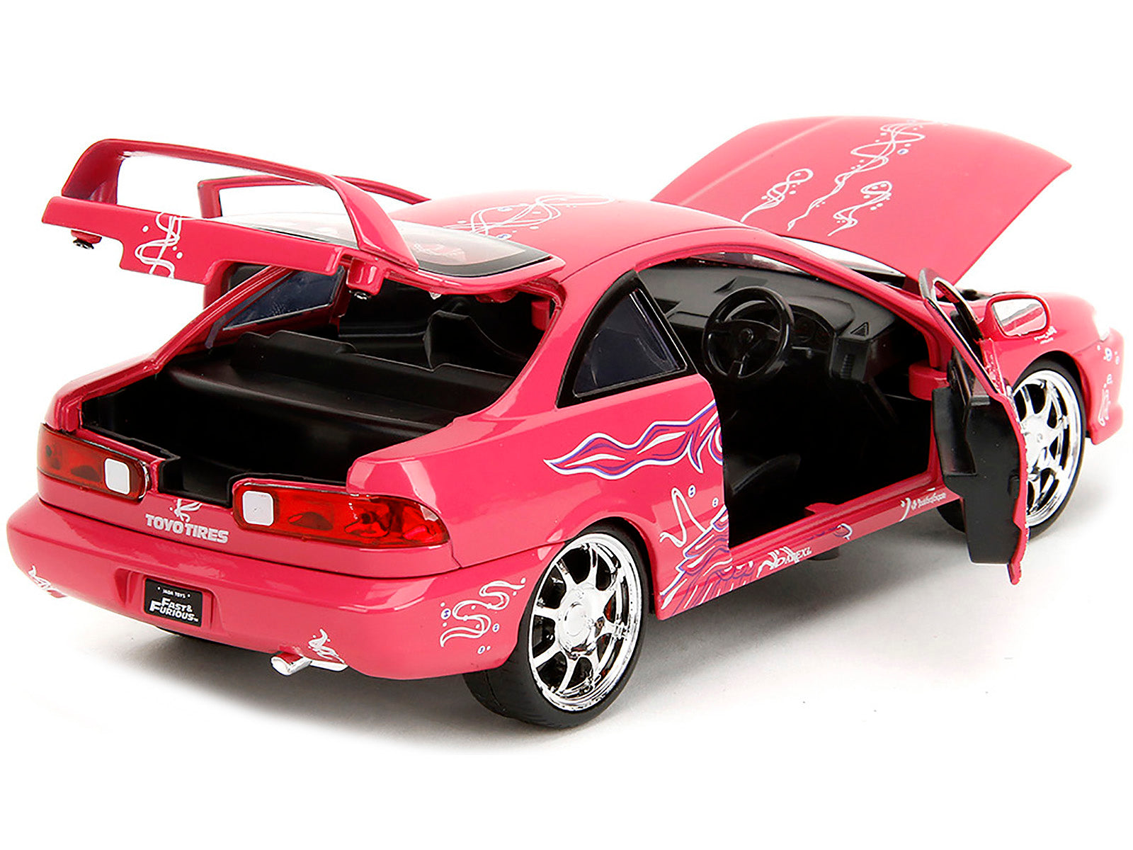 1995 Honda Integra Type R Pink with Graphics "Fast & Furious Remix" Series 1/24 Diecast Model Car by Jada-DiecastModeler.com
