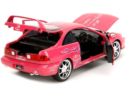 1995 Honda Integra Type R Pink with Graphics "Fast & Furious Remix" Series 1/24 Diecast Model Car by Jada-DiecastModeler.com