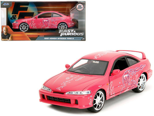 1995 Honda Integra Type R Pink with Graphics "Fast & Furious Remix" Series 1/24 Diecast Model Car by Jada-DiecastModeler.com