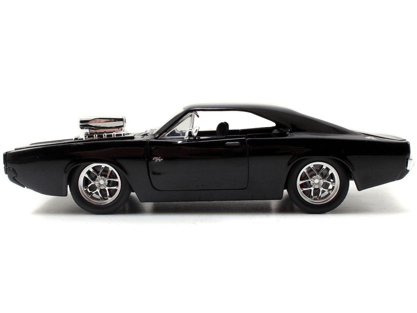 Model Kit Dodge Charger R/T Black and Dom Diecast Figure "Fast & Furious" Movie "Build N' Collect" Series 1/24 Diecast Model Car by Jada-DiecastModeler.com