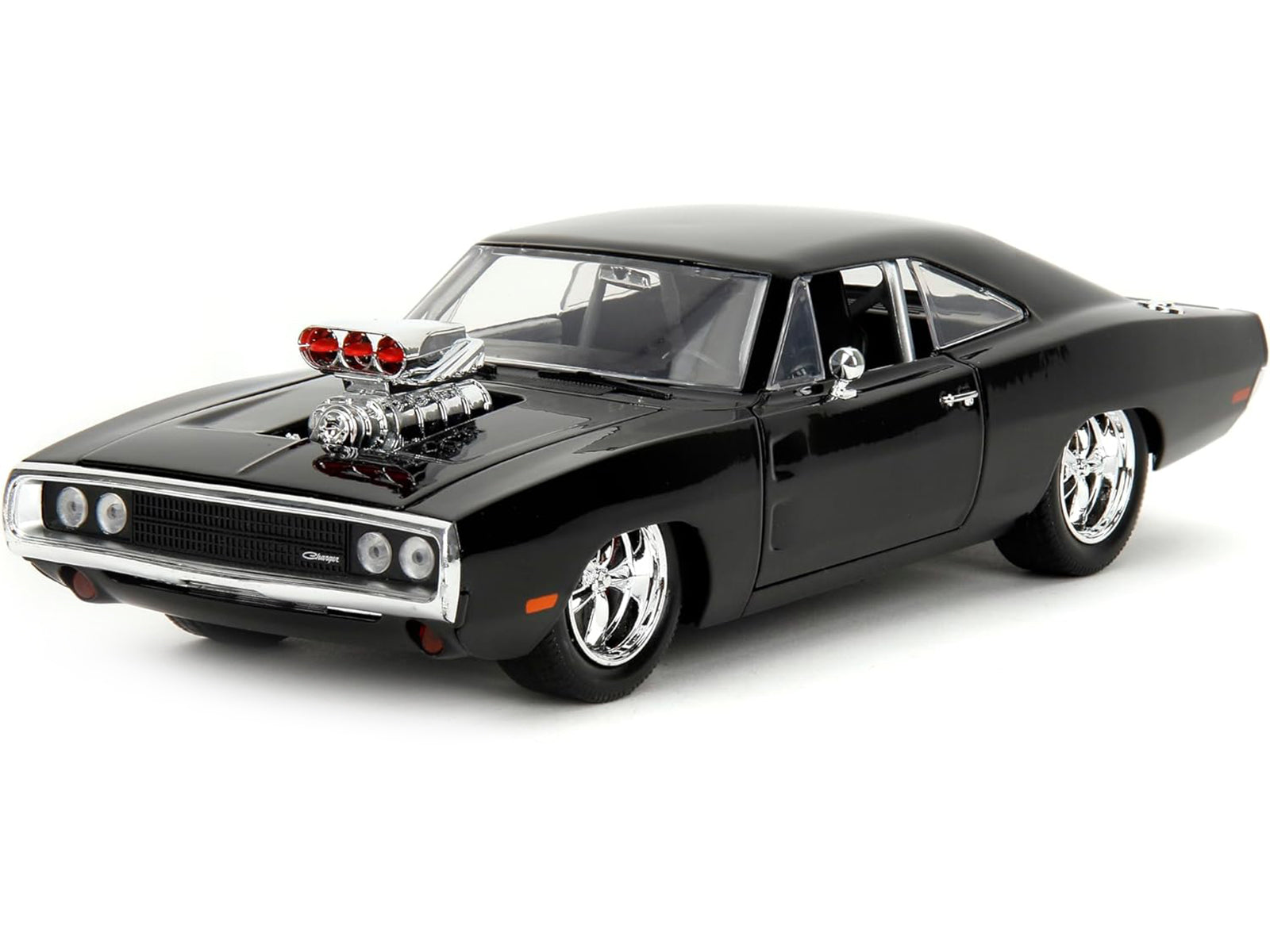Dodge Charger R/T Black with Dom Diecast Figure "Fast & Furious" (2009) Movie "Hollywood Rides" Series 1/24 Diecast Model Car by Jada-DiecastModeler.com
