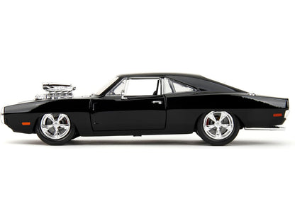 Dodge Charger R/T Black with Dom Diecast Figure "Fast & Furious" (2009) Movie "Hollywood Rides" Series 1/24 Diecast Model Car by Jada-DiecastModeler.com
