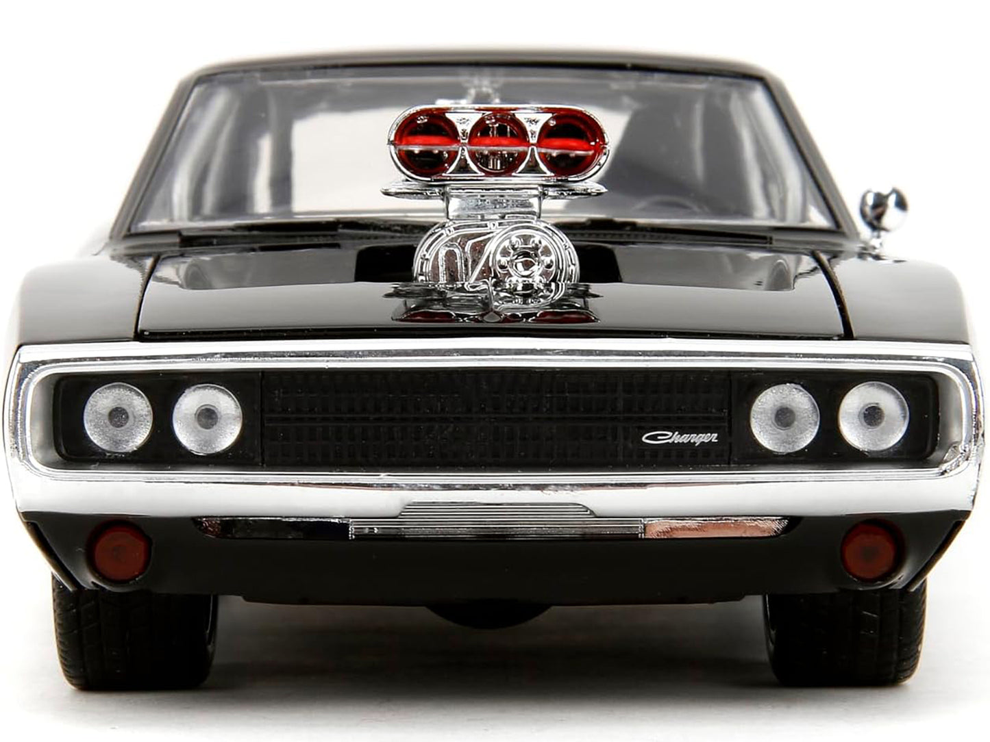 Dodge Charger R/T Black with Dom Diecast Figure "Fast & Furious" (2009) Movie "Hollywood Rides" Series 1/24 Diecast Model Car by Jada-DiecastModeler.com