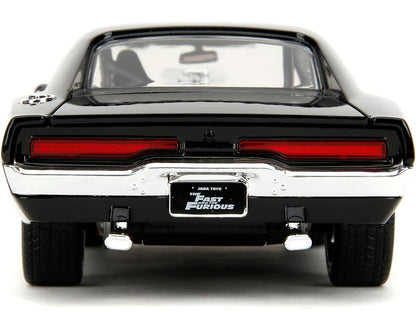 Dodge Charger R/T Black with Dom Diecast Figure "Fast & Furious" (2009) Movie "Hollywood Rides" Series 1/24 Diecast Model Car by Jada-DiecastModeler.com