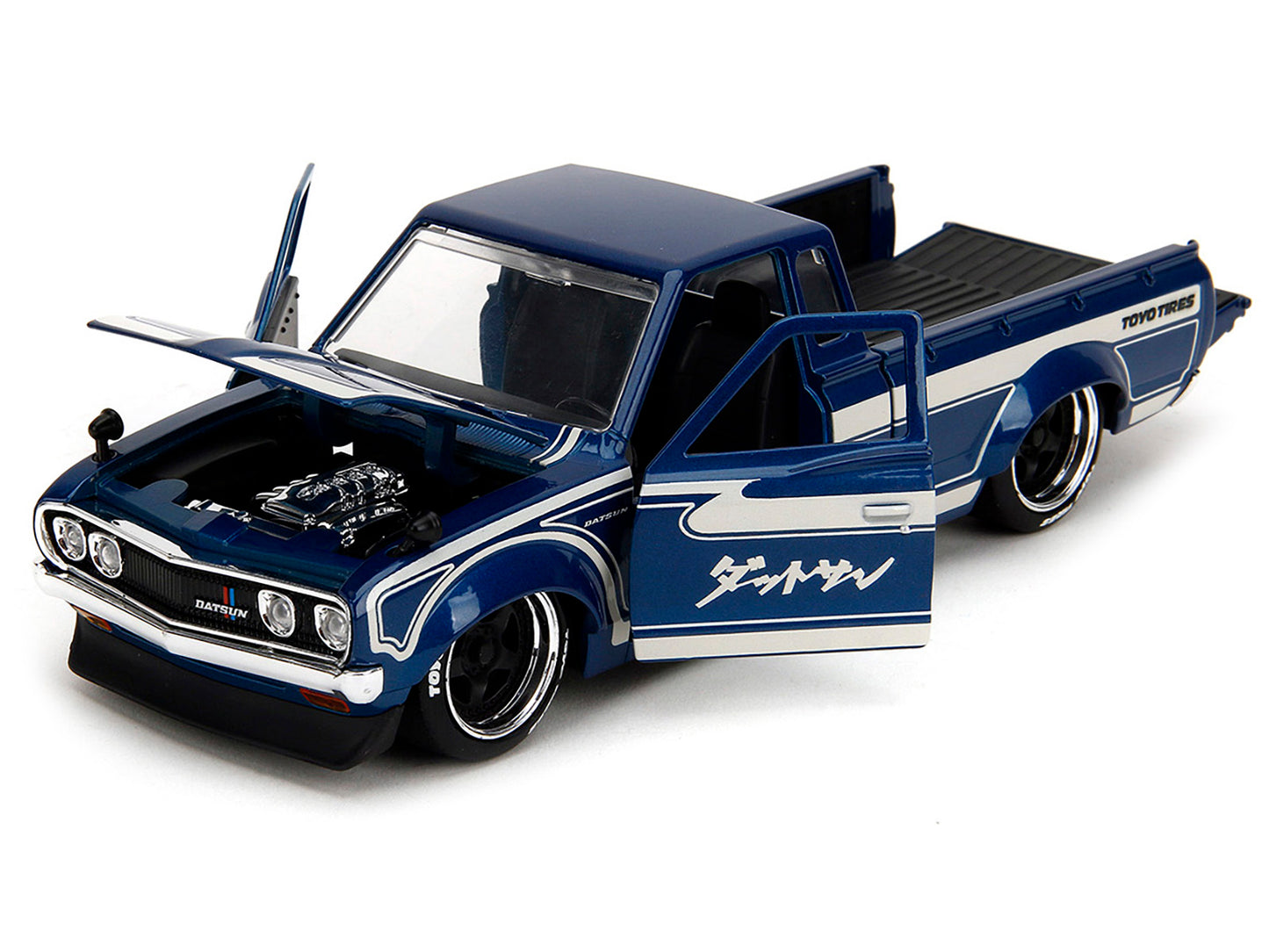1972 Datsun 620 Pickup Truck Blue Metallic and Cream "JDM Tuners" Series 1/24 Diecast Model Car by Jada-DiecastModeler.com