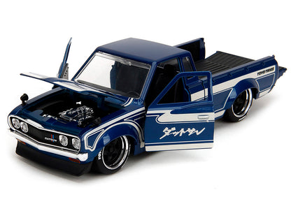1972 Datsun 620 Pickup Truck Blue Metallic and Cream "JDM Tuners" Series 1/24 Diecast Model Car by Jada-DiecastModeler.com