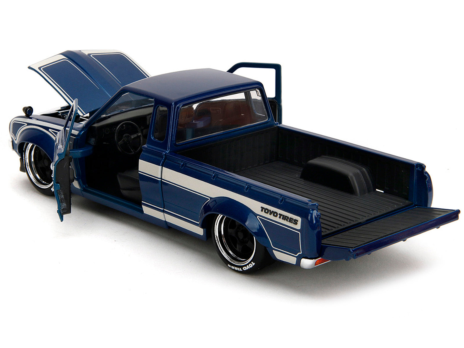 1972 Datsun 620 Pickup Truck Blue Metallic and Cream "JDM Tuners" Series 1/24 Diecast Model Car by Jada-DiecastModeler.com