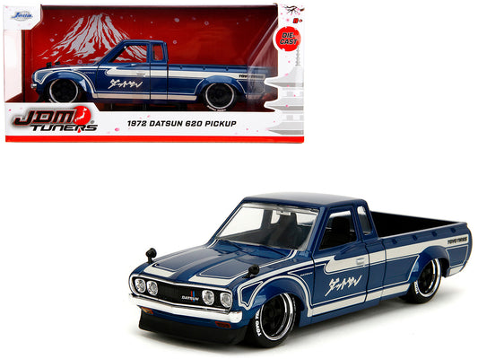 1972 Datsun 620 Pickup Truck Blue Metallic and Cream "JDM Tuners" Series 1/24 Diecast Model Car by Jada-DiecastModeler.com