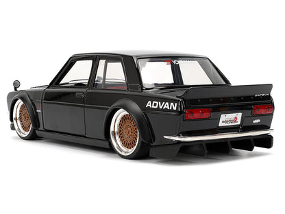 1973 Datsun 510 Black with Gold Wheels "JDM Tuners" Series 1/24 Diecast Model Car by Jada-DiecastModeler.com