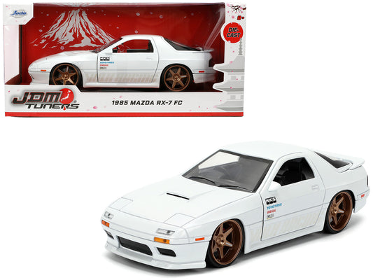 1985 Mazda RX-7 White "JDM Tuners" Series 1/24 Diecast Model Car by Jada-DiecastModeler.com