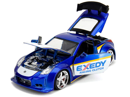2003 Nissan 350Z "Exedy Racing Clutch" Candy Blue and White "JDM Tuners" Series 1/24 Diecast Model Car by Jada-DiecastModeler.com