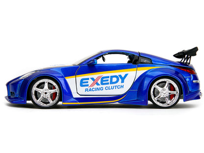 2003 Nissan 350Z "Exedy Racing Clutch" Candy Blue and White "JDM Tuners" Series 1/24 Diecast Model Car by Jada