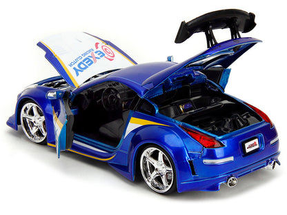 2003 Nissan 350Z "Exedy Racing Clutch" Candy Blue and White "JDM Tuners" Series 1/24 Diecast Model Car by Jada