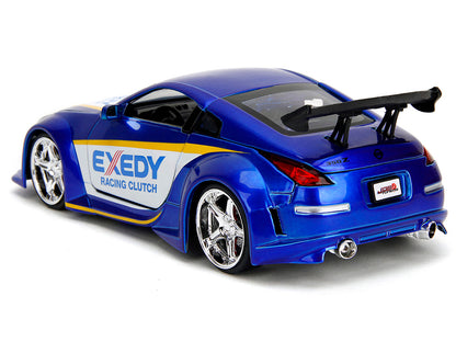 2003 Nissan 350Z "Exedy Racing Clutch" Candy Blue and White "JDM Tuners" Series 1/24 Diecast Model Car by Jada-DiecastModeler.com