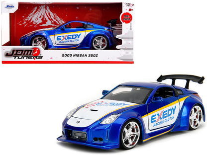 2003 Nissan 350Z "Exedy Racing Clutch" Candy Blue and White "JDM Tuners" Series 1/24 Diecast Model Car by Jada-DiecastModeler.com