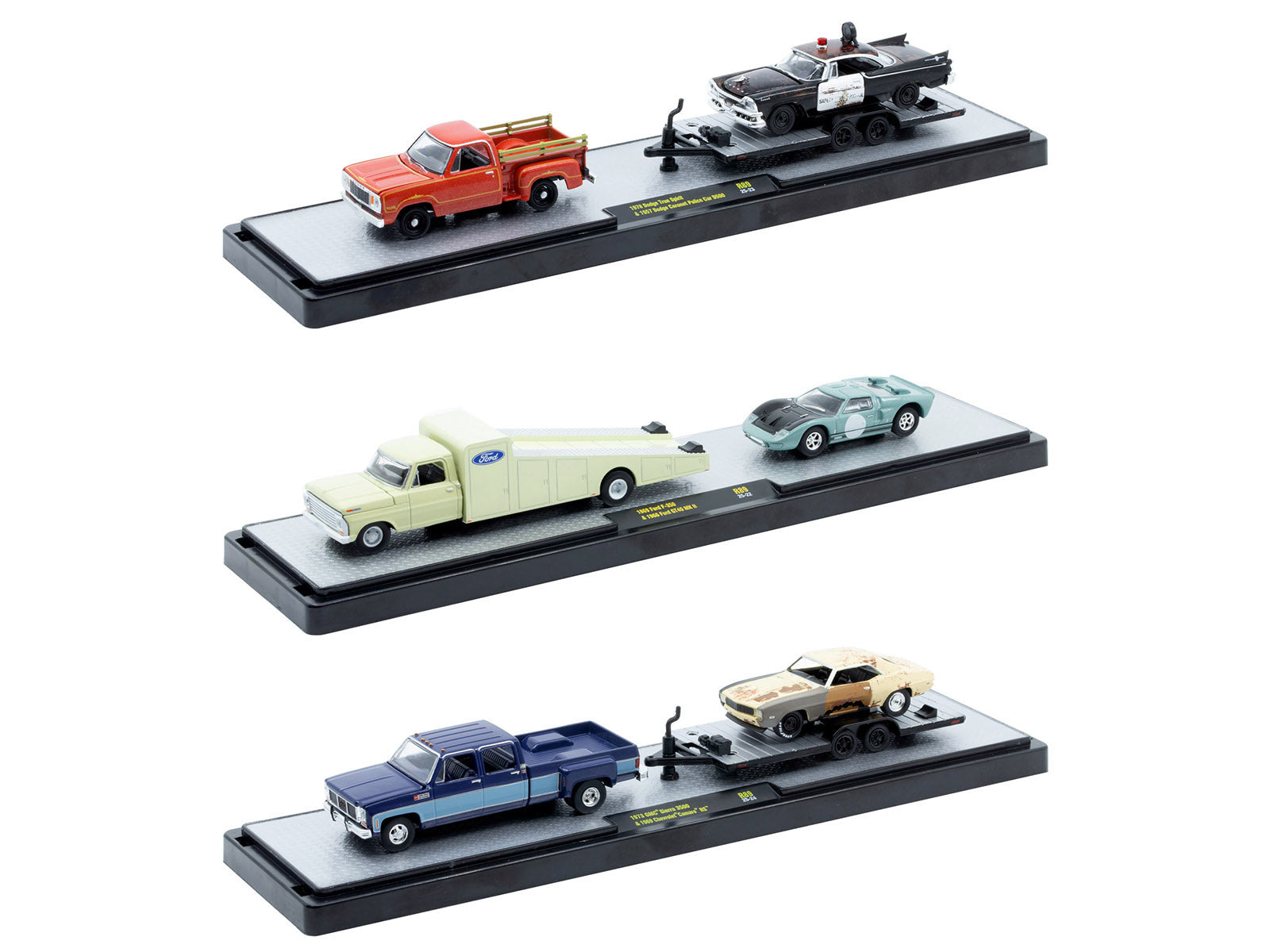 Auto Haulers Set of 3 Trucks Release 89 Limited Edition to 8000 pieces Worldwide 1/64 Diecast Models by M2 Machines-DiecastModeler.com