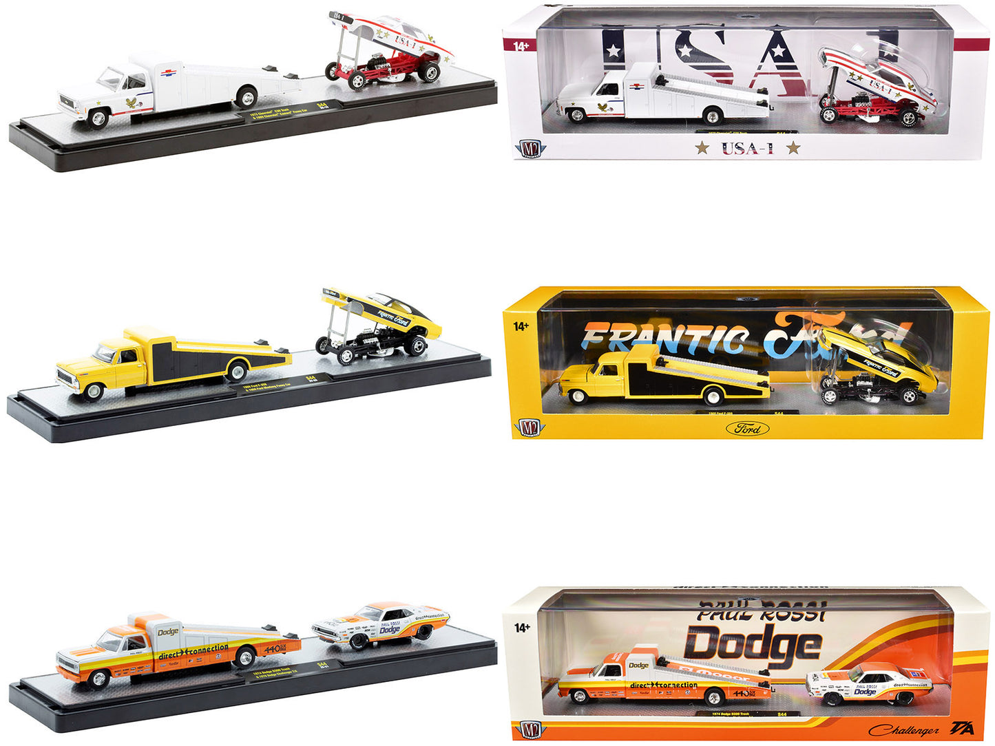 Auto Haulers Set of 3 Trucks Release S44 Limited Edition to 10000 pieces Worldwide 1/64 Diecast Models by M2 Machines