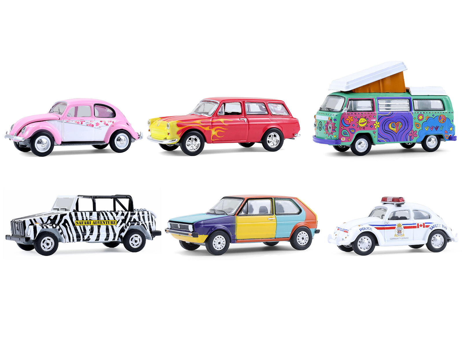 "Club Vee-Dub" Series 21 Set of 6 pieces 1/64 Diecast Model Cars by Greenlight-DiecastModeler.com