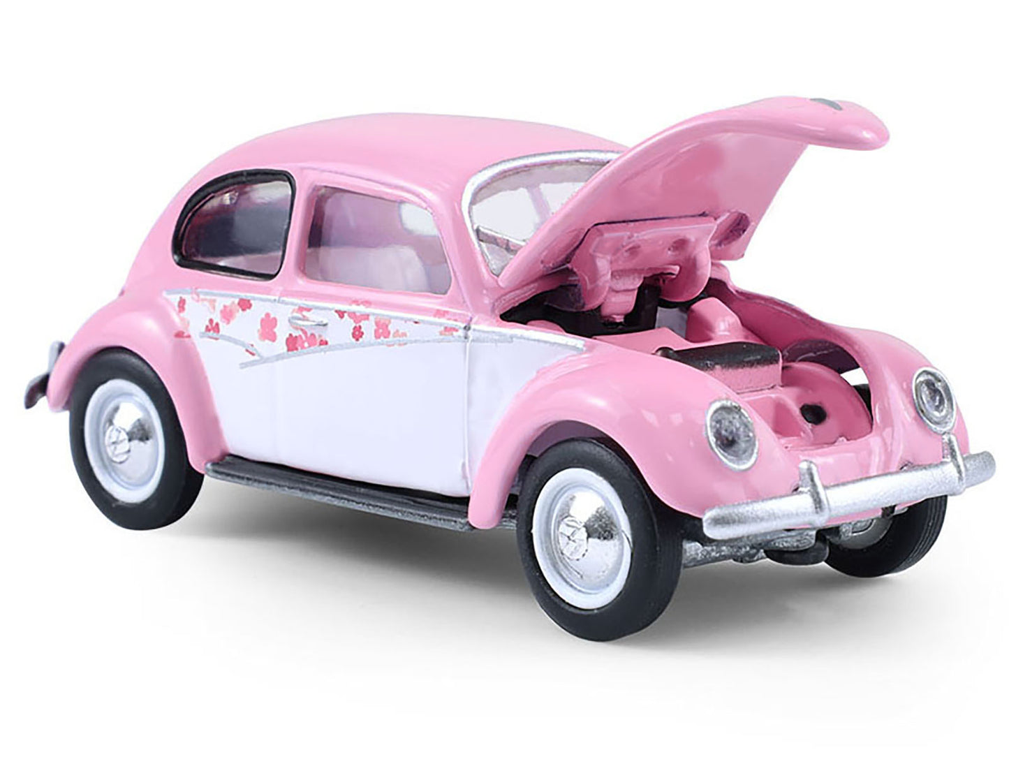 1950 Volkswagen Beetle "Botanical Beetle" Pink and White with Graphics "Club Vee-Dub" Series 21 1/64 Diecast Model Car by Greenlight