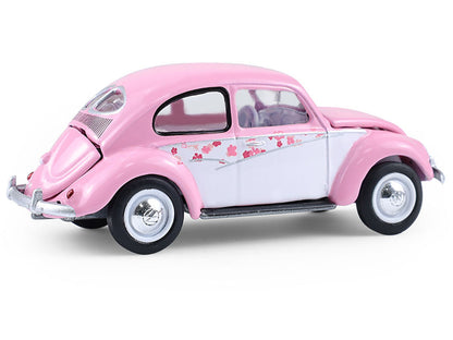 1950 Volkswagen Beetle "Botanical Beetle" Pink and White with Graphics "Club Vee-Dub" Series 21 1/64 Diecast Model Car by Greenlight