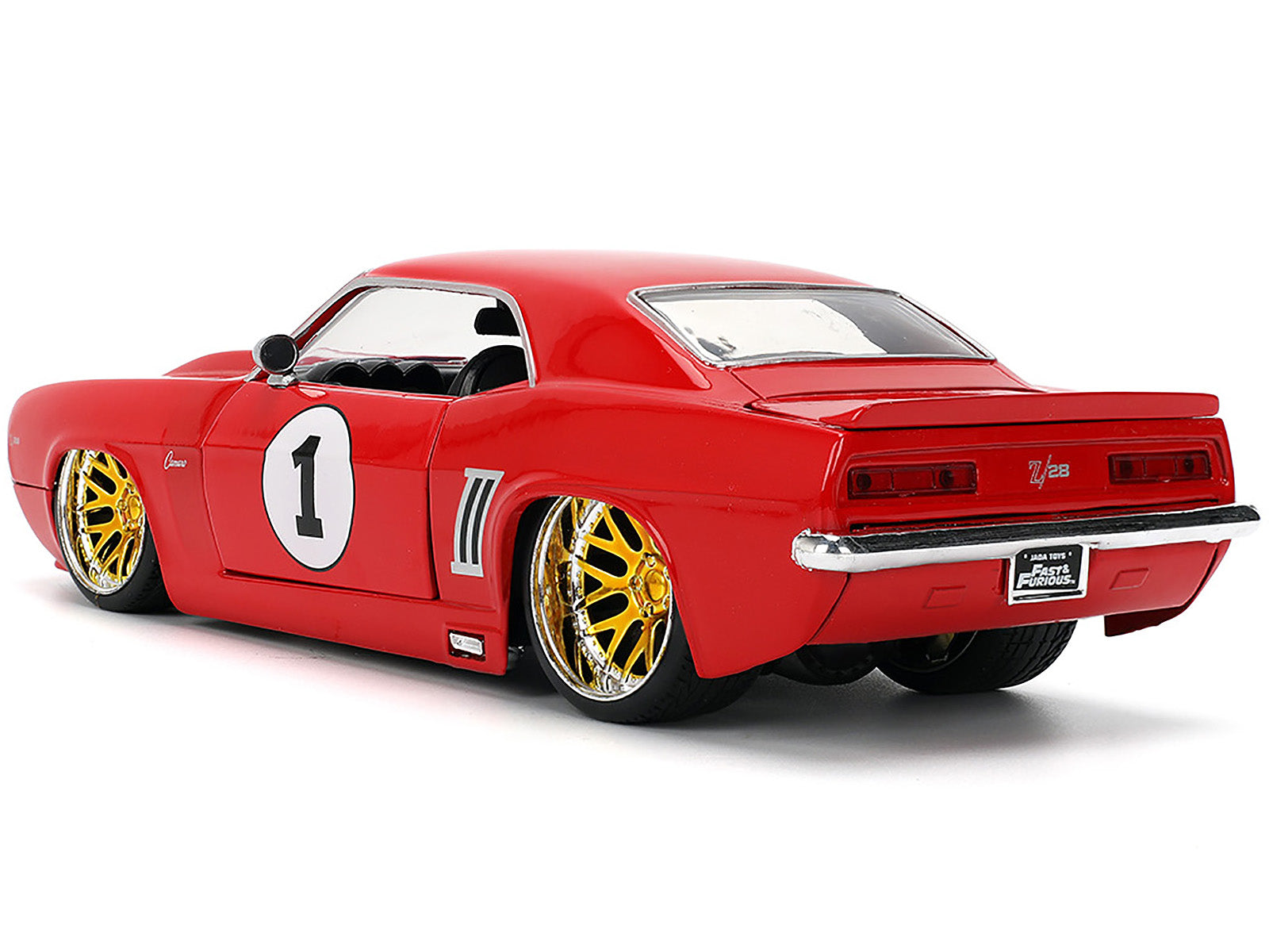 1969 Chevrolet Camaro #1 Red with White Stripes "Fast & Furious" Series 1/24 Diecast Model Car by Jada-DiecastModeler.com