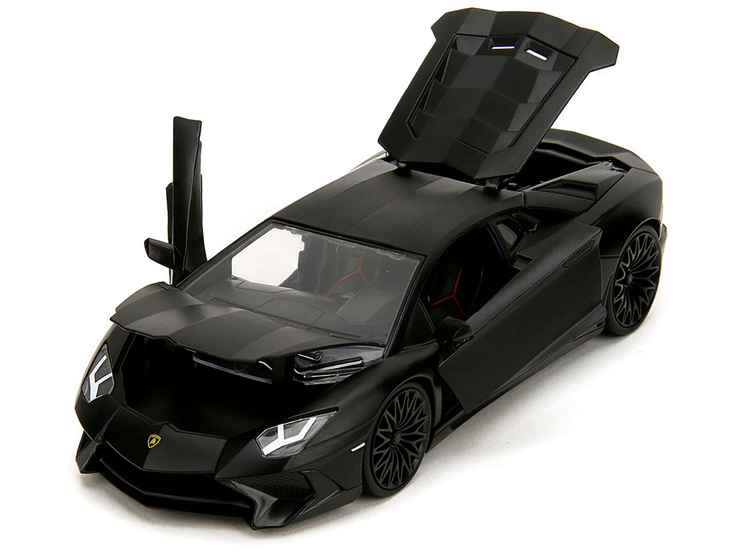Shaw's Lamborghini Aventador Matt Black "Furious 7" (2015) Movie "Fast & Furious" Series 1/24 Diecast Model Car by Jada