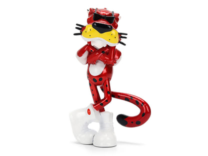 1989 Ford Mustang GT Black with Red Flame Graphics and Chester Cheetah Diecast Figure "Cheetos Flamin' Hot" "Hollywood Rides" Series 1/24 Diecast Model Car by Jada