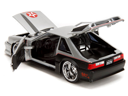 1989 Ford Mustang GT "Texaco" Silver Metallic and Matt Black "Bigtime Muscle" Series 1/24 Diecast Model Car by Jada