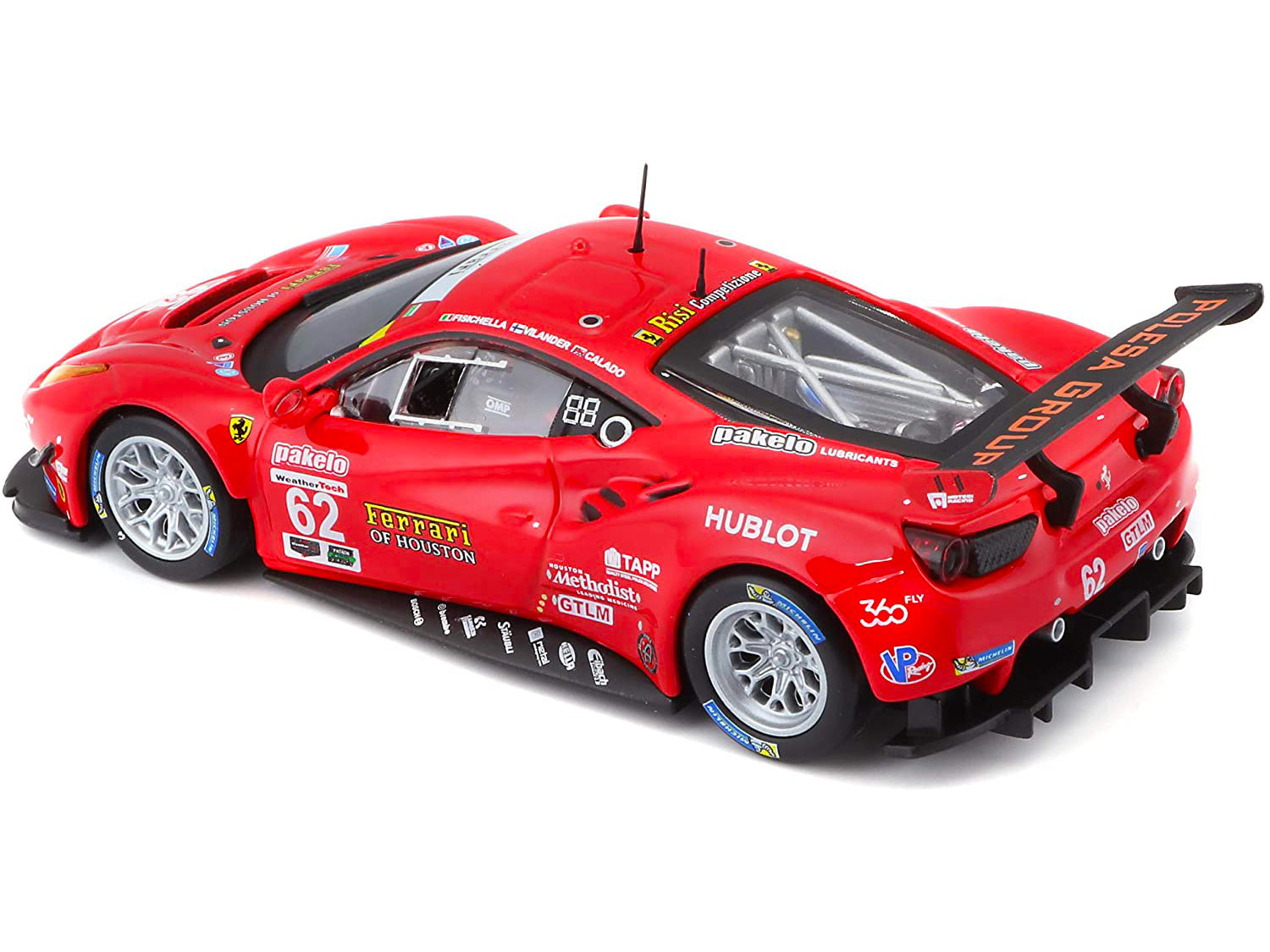 Ferrari 488 GTE #62 G. Fisichella - T. Vilander - J. Calado 24 Hours of Daytona (2017) 1/43 Diecast Model Car by Bburago-DiecastModeler.com