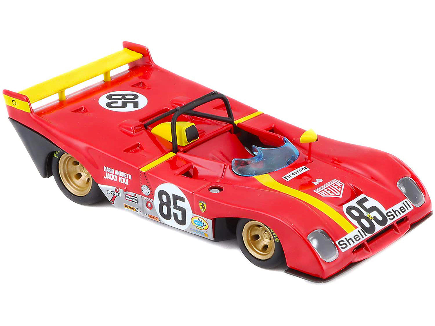 Ferrari 312P #85 Jacky Ickx - Mario Andretti 6 Hours of Watkins Glen (1972) 1/43 Diecast Model Car by Bburago-DiecastModeler.com