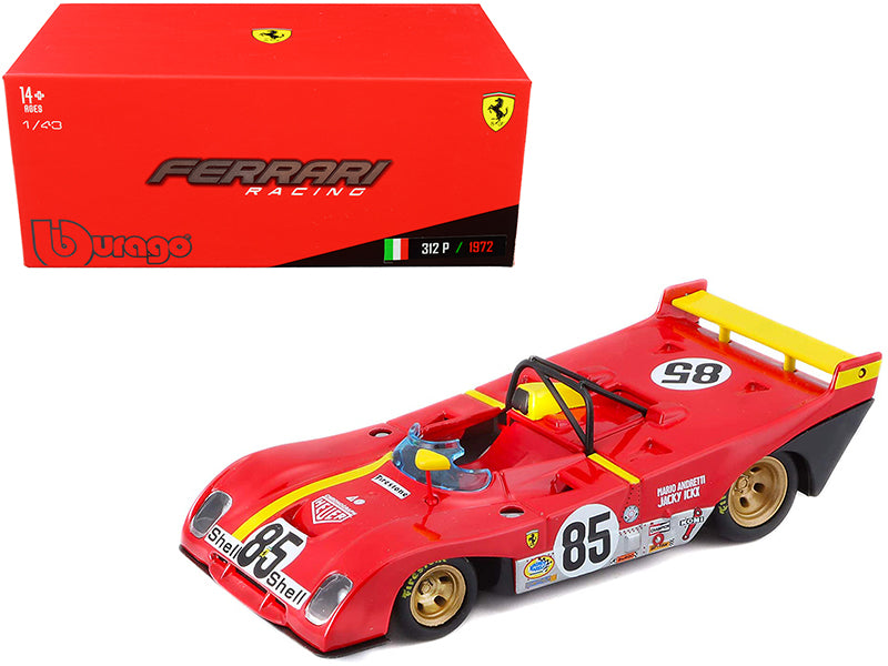 Ferrari 312P #85 Jacky Ickx - Mario Andretti 6 Hours of Watkins Glen (1972) 1/43 Diecast Model Car by Bburago-DiecastModeler.com