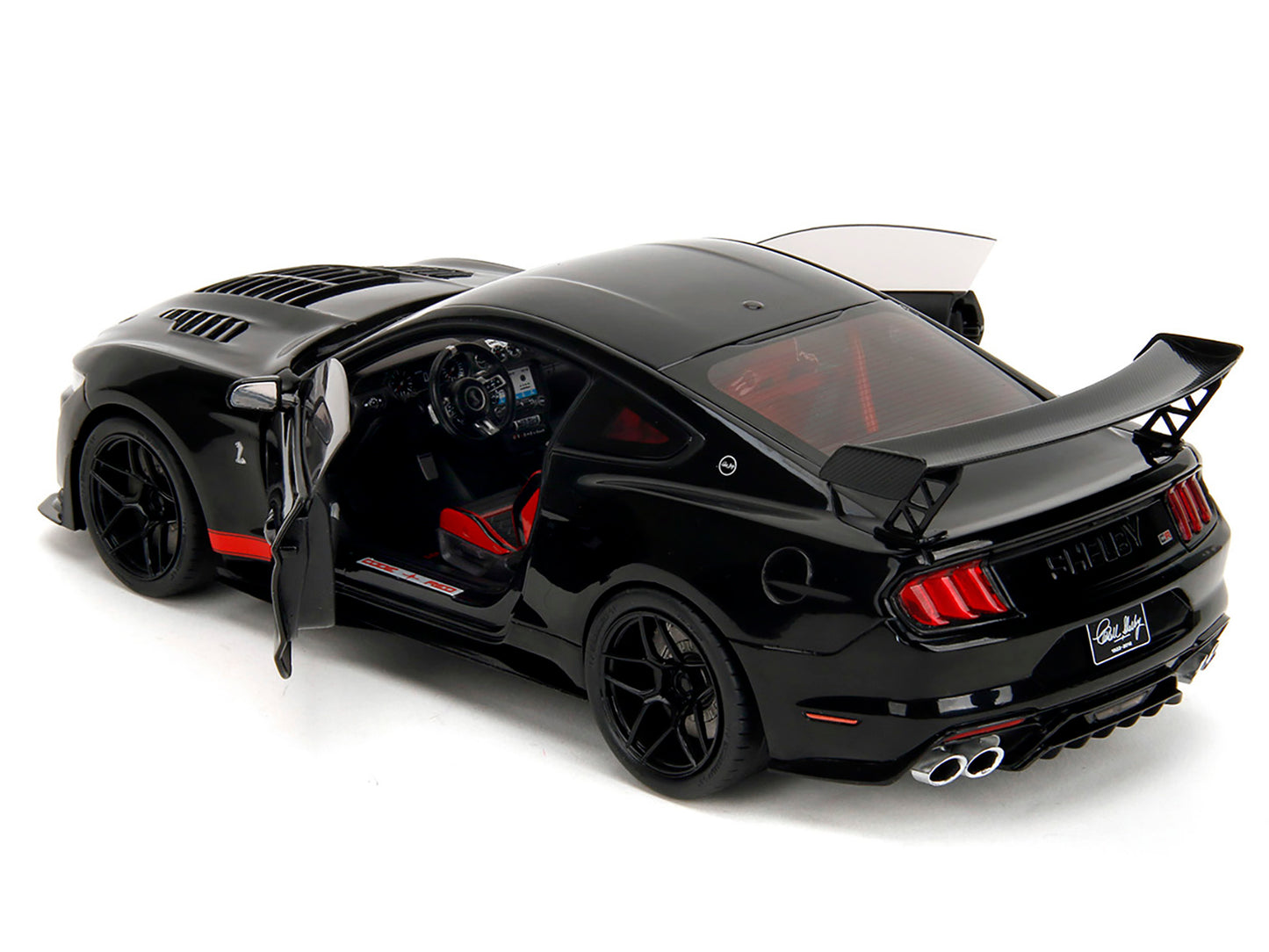 Shelby GT500 "Code Red" Black with Red Stripes "Pink Slips" Series 1/18 Diecast Model Car by Jada