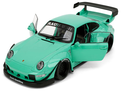 RWB Body Kit "Kei Kishi" Light Blue "Pink Slips" Series 1/18 Diecast Model Car by Jada
