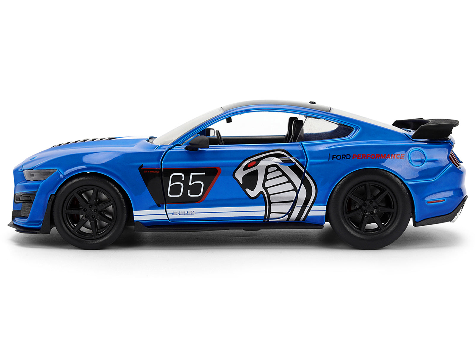 2020 Ford Mustang Shelby GT500 #65 "Ford Performance" Blue with Black Top and White Stripes "Bigtime Muscle" Series 1/24 Diecast Model Car by Jada-DiecastModeler.com