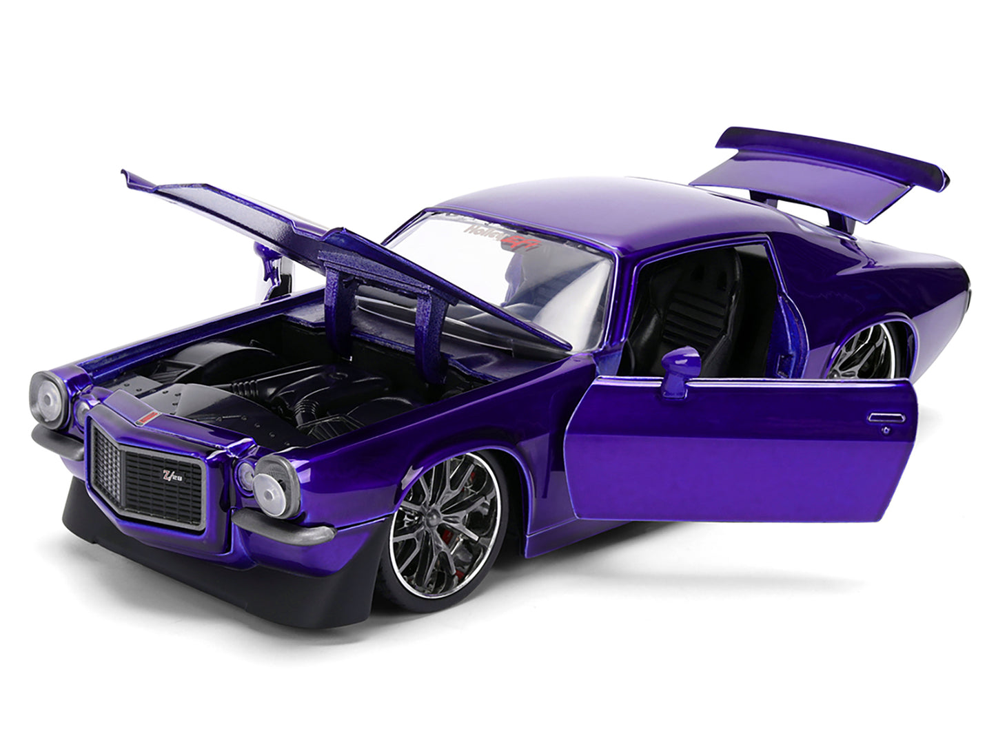 1971 Chevrolet Camaro Z/28 Purple Metallic with Black Hood "Bigtime Muscle" Series 1/24 Diecast Model Car by Jada-DiecastModeler.com