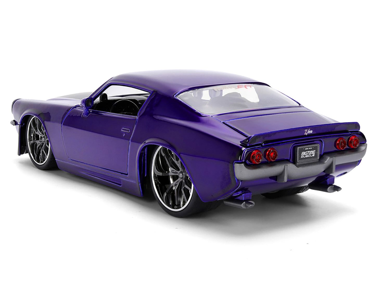 1971 Chevrolet Camaro Z/28 Purple Metallic with Black Hood "Bigtime Muscle" Series 1/24 Diecast Model Car by Jada-DiecastModeler.com