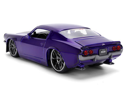 1971 Chevrolet Camaro Z/28 Purple Metallic with Black Hood "Bigtime Muscle" Series 1/24 Diecast Model Car by Jada-DiecastModeler.com