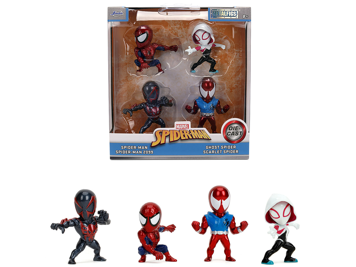 Set of 4 Diecast Figures "Spider-Man" Wave 2 "Metalfigs" Series by Jada