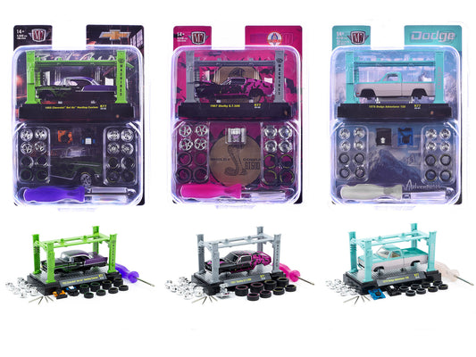 Model Kit 3 piece Car Set Release 77 Limited Edition to 9600 pieces Worldwide 1/64 Diecast Model Cars by M2 Machines-DiecastModeler.com