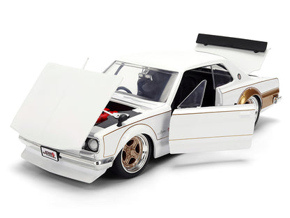 1971 Nissan Skyline 2000GT-R RHD (Right Hand Drive) White with Gold Graphics "JDM Tuners" Series 1/24 Diecast Model Car by Jada