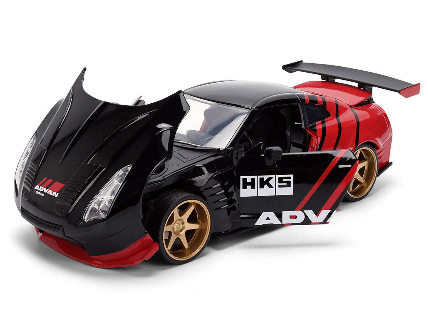 2009 Nissan GT-R (R35) Ben Sopra "Advan" Black and Red "JDM Tuners" Series 1/24 Diecast Model Car by Jada