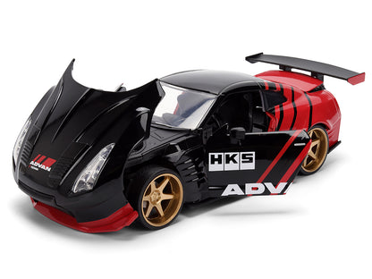 2009 Nissan GT-R (R35) Ben Sopra "Advan" Black and Red "JDM Tuners" Series 1/24 Diecast Model Car by Jada