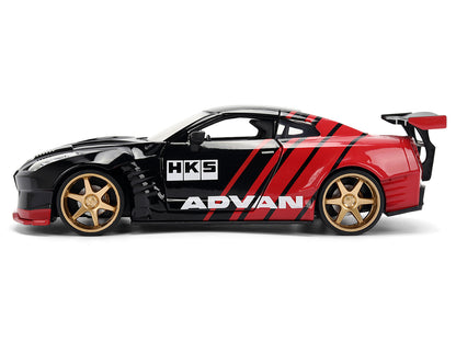 2009 Nissan GT-R (R35) Ben Sopra "Advan" Black and Red "JDM Tuners" Series 1/24 Diecast Model Car by Jada