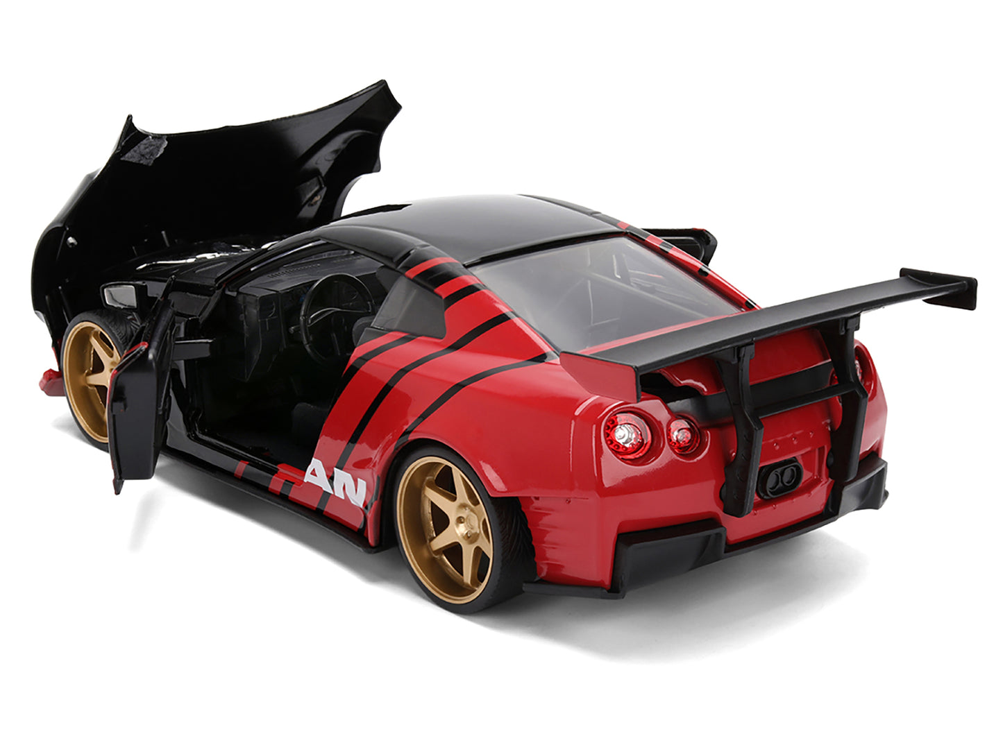 2009 Nissan GT-R (R35) Ben Sopra "Advan" Black and Red "JDM Tuners" Series 1/24 Diecast Model Car by Jada