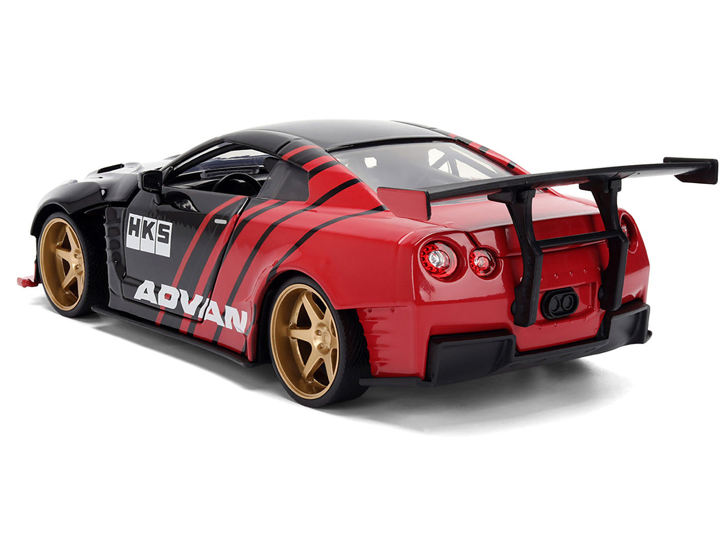 2009 Nissan GT-R (R35) Ben Sopra "Advan" Black and Red "JDM Tuners" Series 1/24 Diecast Model Car by Jada