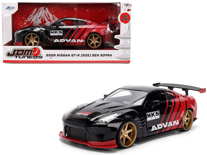 2009 Nissan GT-R (R35) Ben Sopra "Advan" Black and Red "JDM Tuners" Series 1/24 Diecast Model Car by Jada-DiecastModeler.com