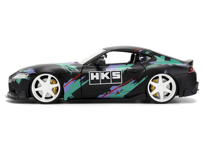 2020 Toyota GR Supra "HKS" Matt Black with Graphics "JDM Tuners" Series 1/24 Diecast Model Car by Jada
